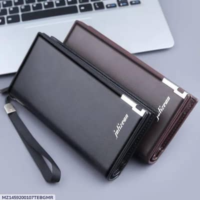 Men's Leather Wallet Black Brown Zippered