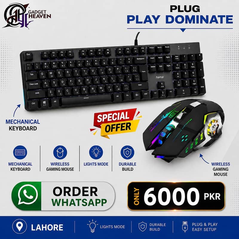 mechanical keyboard+wireless gaming mouse 0