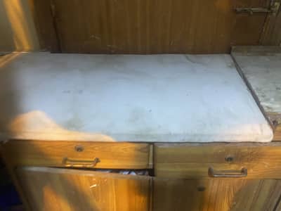 1 iron table and 1 center table