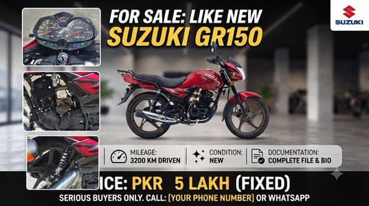 Suzuki Gr 150 2026 3170km showroom condition
