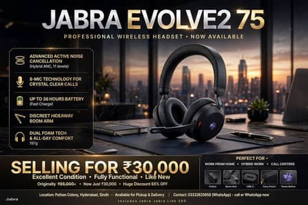 jabra evolve2 75 Bluetooth headphone