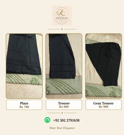  New Arrivals at Zeenat Clothing of women trousers