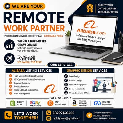 Graphic Designing & Alibaba Listing Services | Remote Services