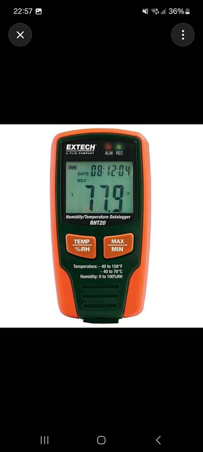 Extech RHT20 Temperature & humitidy Data logger