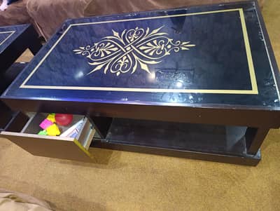 Beautiful Brown & Golden Center Tables – Set of 2
