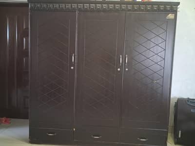 Solid Wood Storage Cabinet with 3 Doors & 3 Drawers