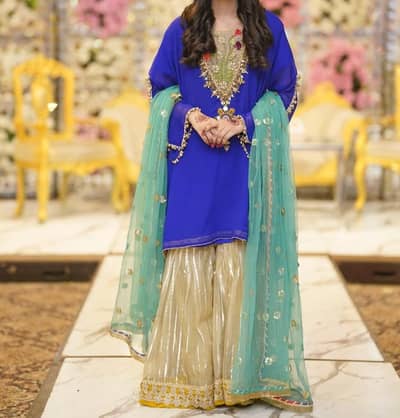 Beautiful Blue Gharara set