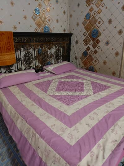 Double Bed + Wooden Almari