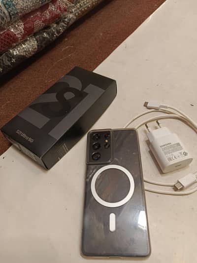 Samsung Mobile S21 Ultra with box and accessories  256 GB