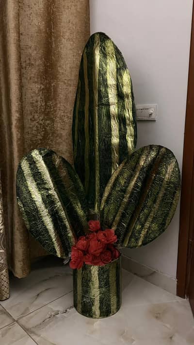 Golden Cactus Floral Vase