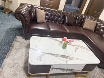 L-Shaped Sofa with table