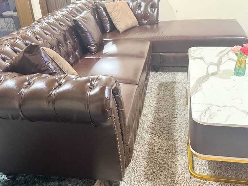L-Shaped Sofa with table 1