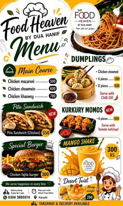 food heaven by Dua hanif specily for old city areas person