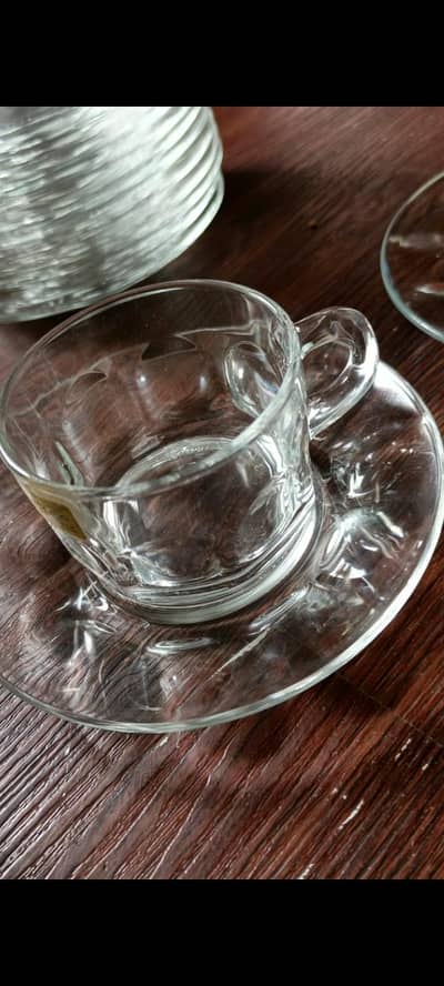 Transparent Cups n Saucers Set