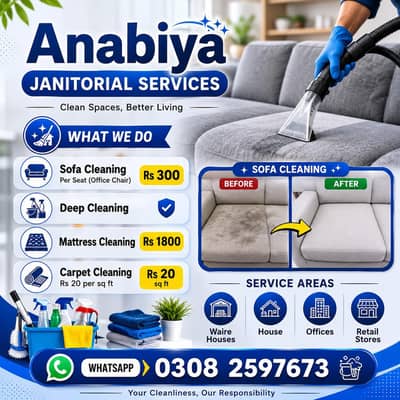 Sofa Cleaning, Carpet Cleaning, Mattres Cleaning in all karachi