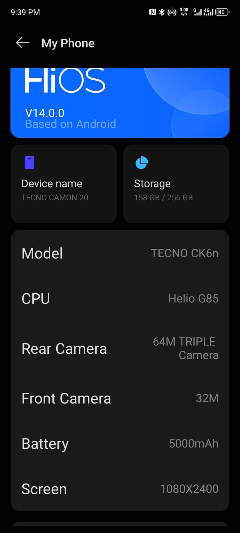 Tecno CAMON 20 0