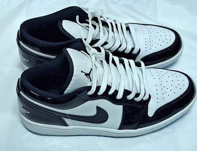 Nike Air Jordan 1 Low – Black/White Patent – Branded Shoes