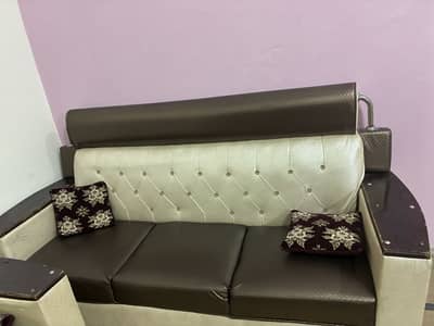 Sofa Set urgent sale | Dark Brown & Off-White Dual Tone