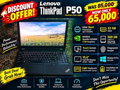Lenovo Thinkpad P50 Workstation | 32GB Ram | 512GB SSD | GPU 4GB | CPU