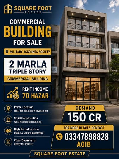 military account society 2 Marla triple story building for sale