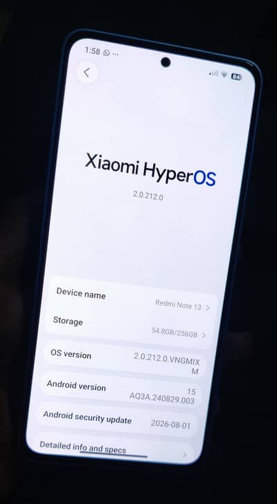 Redmi Note 13 Official PTI dual sim ram 8 GB 256.