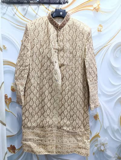 Brand new heavy embroidered Golden Sherwani