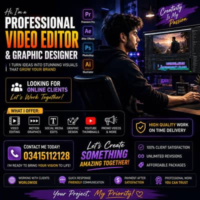 Im a professional graphic designer and video editing