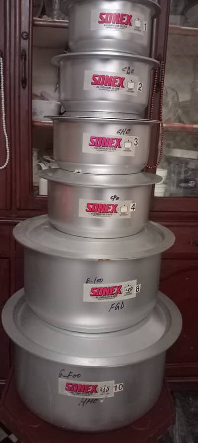 SONEX Heavy Aluminium Degchi Set – Excellent Condition