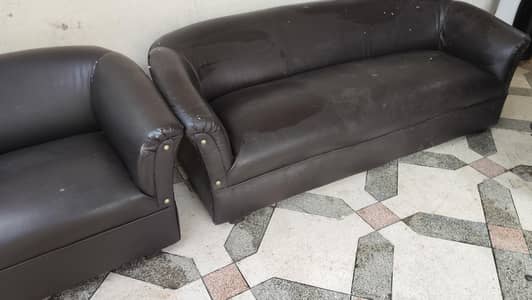 5 setaer leather sofa set
