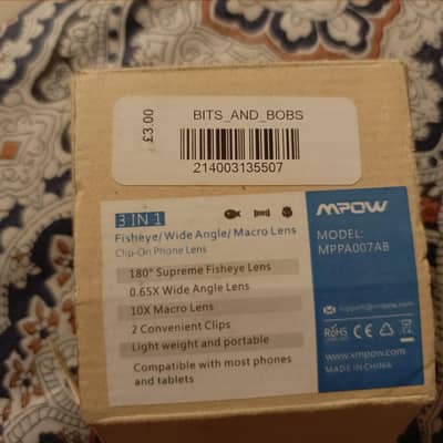 Mpow 3-in-1 Clip-On Phone Camera Lens