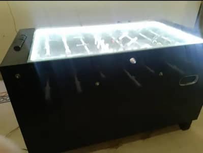Premium Foosball Table / Table Football – LED Lights + Glass Top