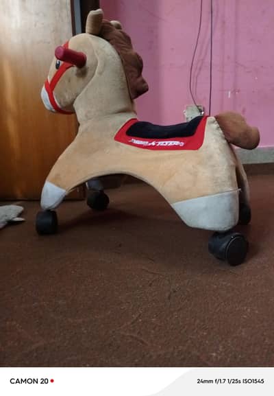 imported horse with wheels