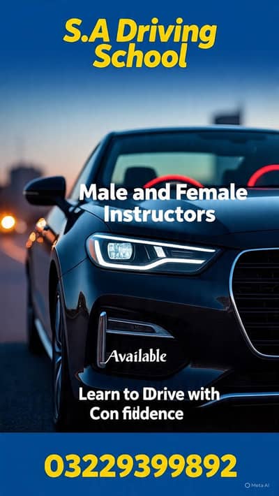 car driving school for female and male.    (Rs 19000)
