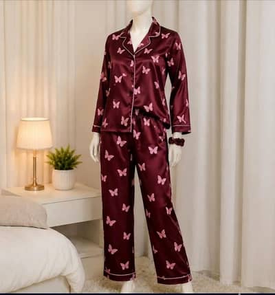 Butterfly print night wear 3pcs 