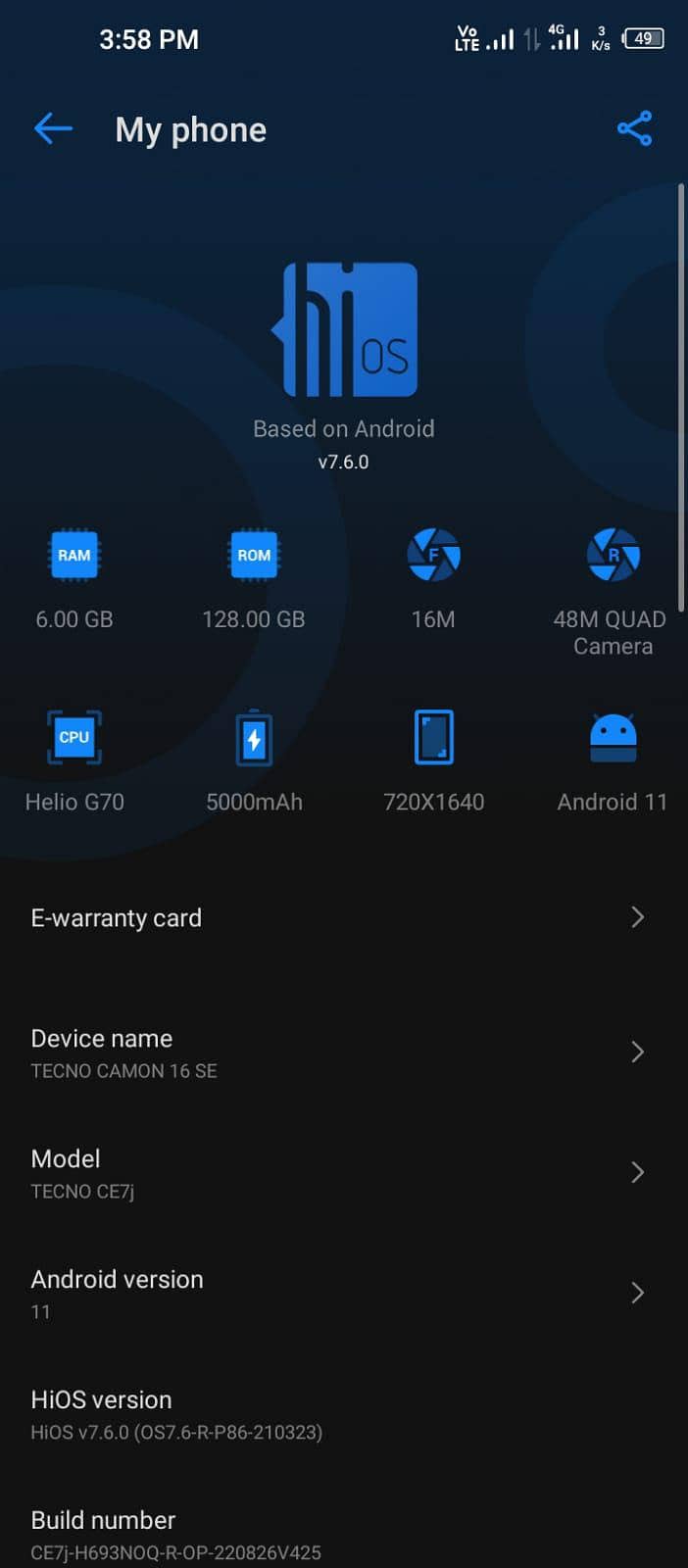 Tecno CAMON 16 SE 1