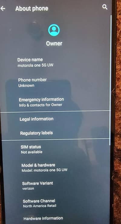 Motorola One 5G uw