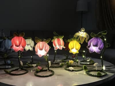 fairycore warm light flower lamps for side tables and room decoration