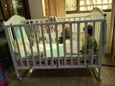 white wood kids cot