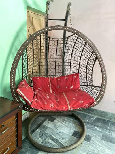 double swing chair (jhoola) with cushions