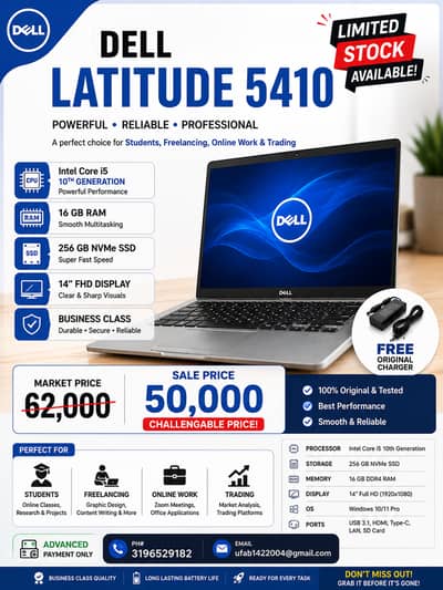 Dell Latitude 5410 | Core i5 10th Gen | 16GB RAM | 256GB NVMe SSD