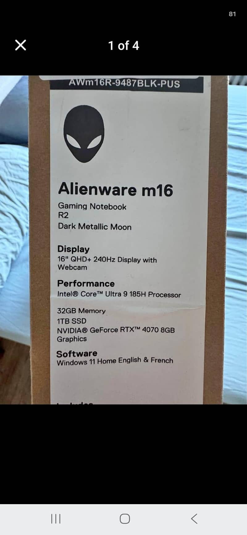 AlienWare Gaming Laptop 6