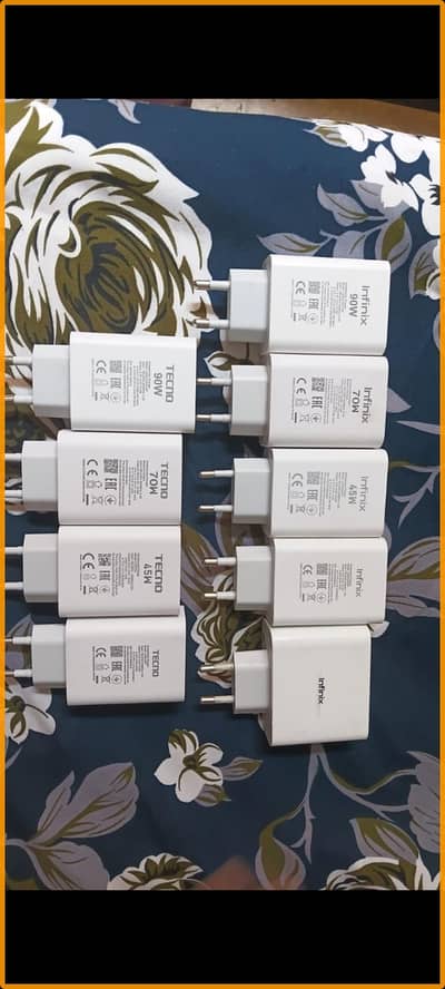 Original Tecno Infinix Chargers 120W 90W 70W 45W 33W Box Pulled