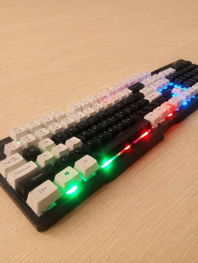 PPK RGB Membrane Keyboard 50% Black 50% White