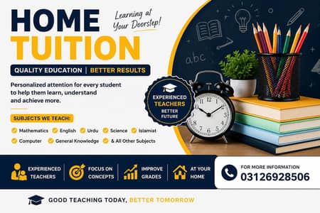 Home tuition from class 1 to 10th All subjects.