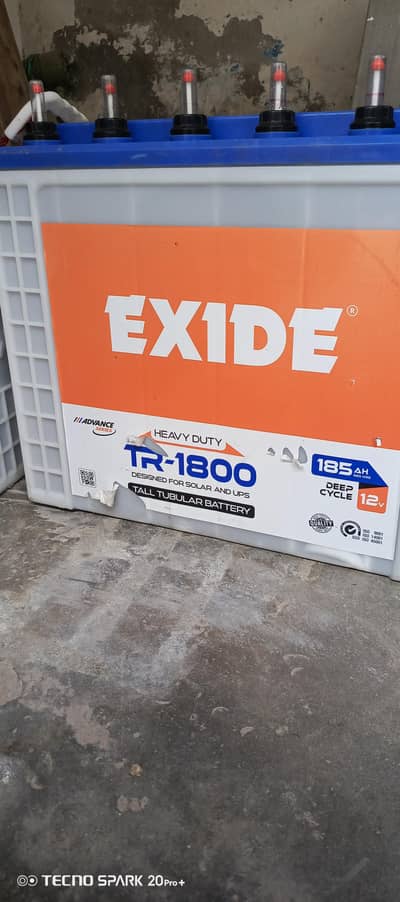 Exide new model tall tubler battery 10/10coundtion