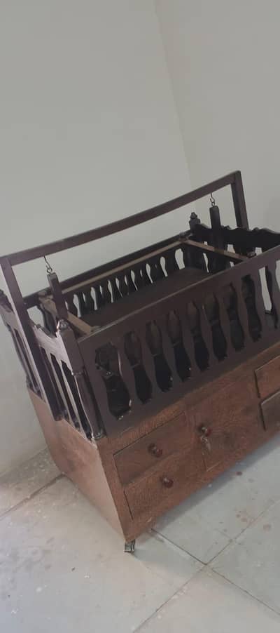 wooden baby swing and bed