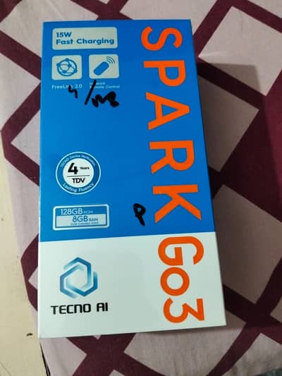 Tecno spark Go 3 8GB ram 128 GB ROM Box packed