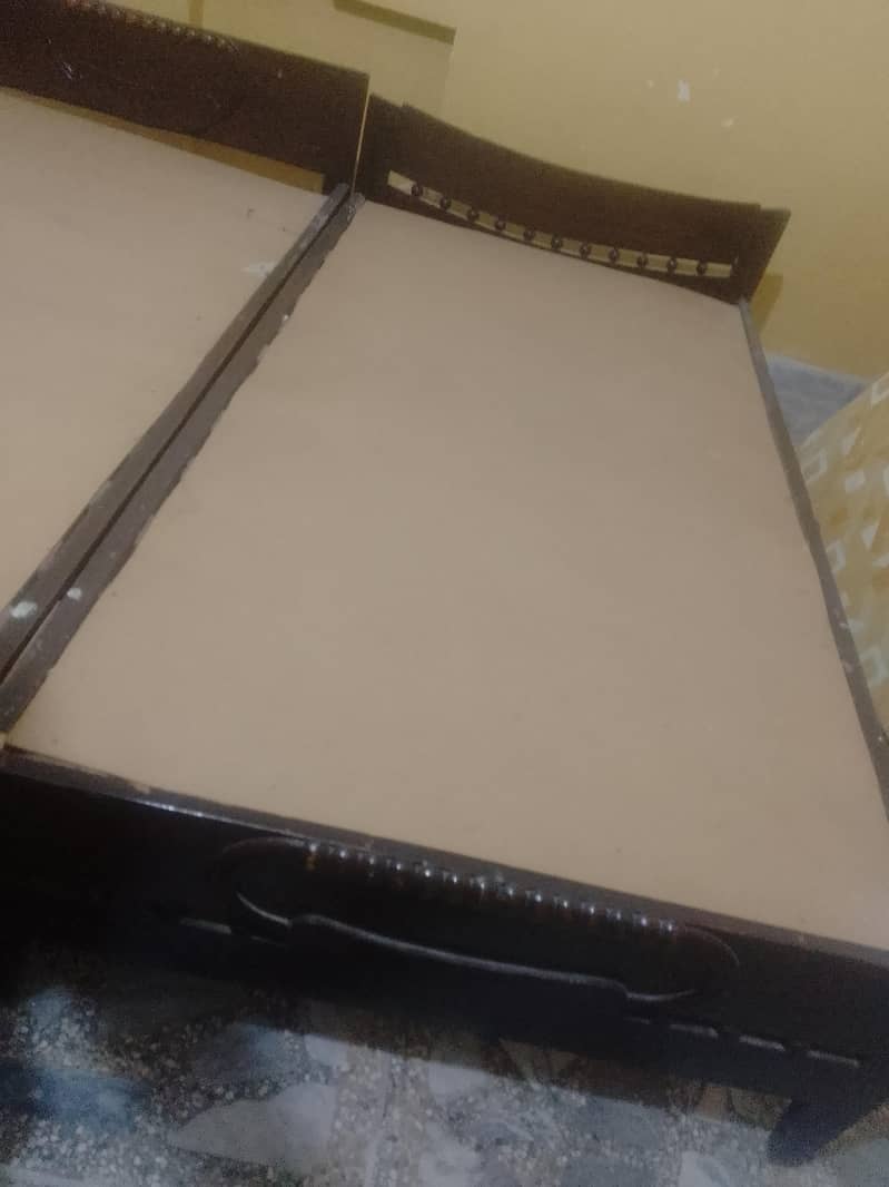 2 single Bed without matress 1