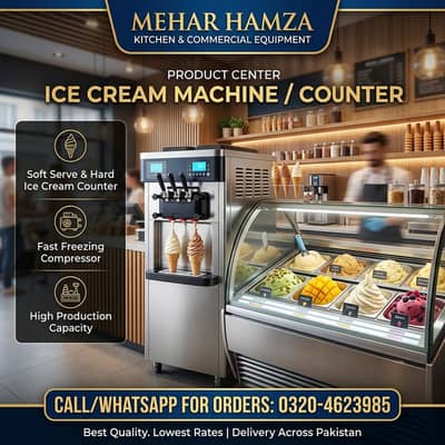 Commercial Ice Cream Machine / Soft Serve Counter - Mehar Hamza