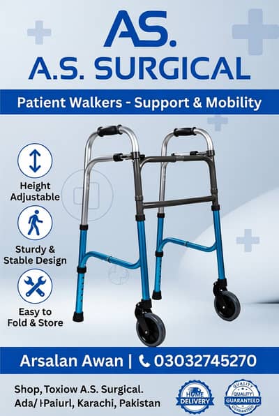 Patient Walker | Medical Walker for Old Age - Easy to Store & Carry